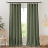RYB HOME Green Linen Sheer Curtains 102 inches Long, Thick