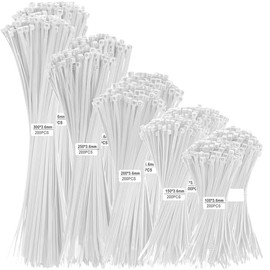 1000 PCS Cinchos de Plastico,Bridas para Cables para Electricidad,Ancho 3.6mm,10/15/20/25/30cm,Bridas Multiusos, Cintillos de Plástico Nylon Autobloqu