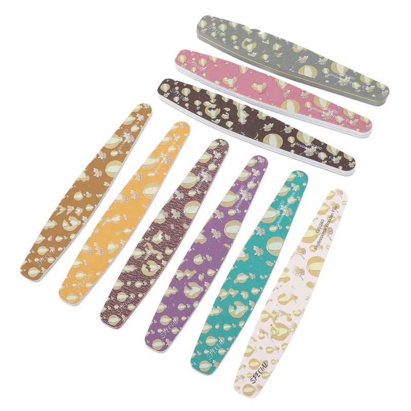 9PCS Nail File Professional Nail Art Sanding Strips Polishing Tools