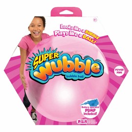 Wubble Super Bubble Ball - Pink (With Pump) | Looks Like a Bubble, Plays Like a Ball! | Inflates to 80cm Tall | Outdoor Garden Toys | Ages 6+