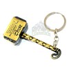 HILLSIDE Hammer Superhero Gold Metal Ring Key Chain Golden Tone