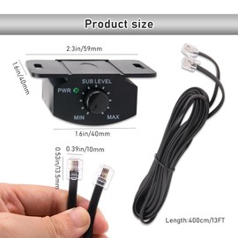 ZORZA 1Pcs Universal Bass Control Knob Adjustable Convenient Bass Knob for Car Amplifier Subwoofer(with 13.1 Feet Extension Cable)