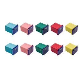 Gasedin 10 PCS Car Square Fuse, Vehicle Micro Cartridge Fuses, Auto Fuse Low Profile Box Shaped Kit 20A 30A 40A 50A 60A for Car, SUV, RV, Truck and Other, Car Accessories (Low)