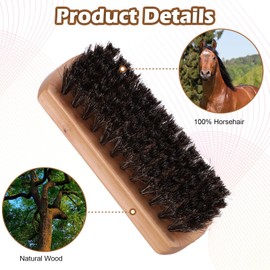 CVNRCLP Wooden Horsehair Polishing Brush - Premium Shoe Shine and Cleaning Brush for Leather Boots, Sneakers, Car Seats, Sofas, and Bags
