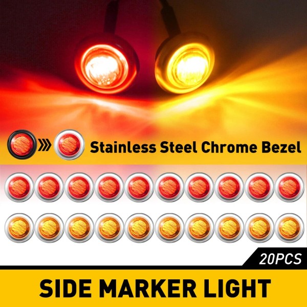 Unbranded 20X Side Trailer Clearance Marker Truck RV Light LED