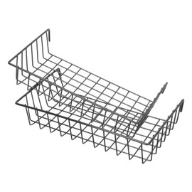 Zerodeko Iron Storage Rack 2pcs, Wall Grid Panel Compatible Hanging Baskets, Black, Home Decoration & Organization