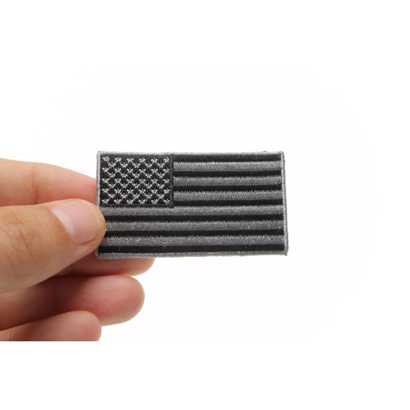 Ivamis US Flag Patch Black and Gray 2.5 Inch- 2.5x1.4