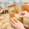 COTOPHER 30Pcs Christmas Cookie Boxes with Window, 4x4x2.5 inch Kraft