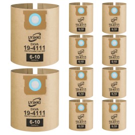10 Pack DXVA19-4111, DXVA19-4101 Vacuum Bags for DEWALT 6 to 10 Gallon Wet/Dry Vacuum, Disposable Shop Vac BagsColor: Tan