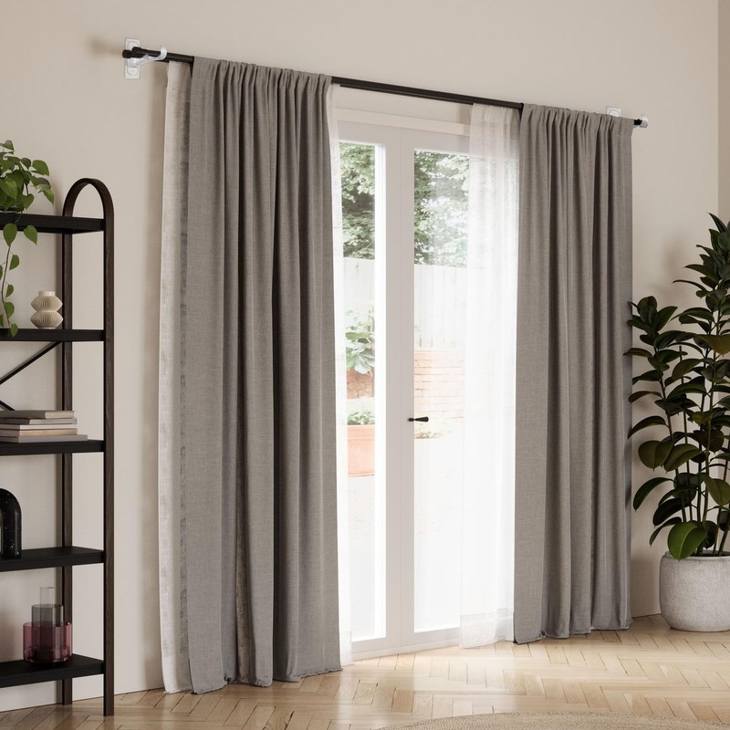 6-Pack Double Curtain Rod Bracket, Adhesive No Drilling Curtain Rod