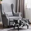Eritanaer Cow Print Waterproof Stretch Ottoman Cover, Square Folding Storage