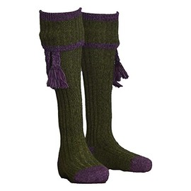 WALKER AND HAWKES - Men's Merino Wool Kyle Shooting Socks w/Garter Ties - SCOTSPINE/HEATHER - Small