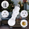 3 Prong E26 Light Socket to Plug Adapter, White Heat