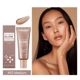 Natural Glow Illuminator Glotion, Hydrating Makeup Highlighter for Face & Body, Liquid Highlighter to Glow, Sheer to Light Buildable Coverage Long Lasting Vegan & Cruelty-Free (Medium)