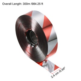 PATIKIL Bird Reflective Scare Tape, 984ft x 0.9" PET Double Sided Repelling Ribbon Keep Away Bird for Garden Farm Home, Red Silver