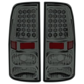 HECASA Tail Lights Compatible with 2007-2013 Toyota Tundra Pickup Truck LED Rear Brake Tail Lamps Assembly Driver and Passenger Side (Smoke Lens Chrome Housing)
