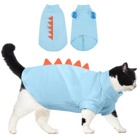 DENTRUN Sphynx Cat Shirt, Dinosaur Shape & Breathable Cotton T-Shirt