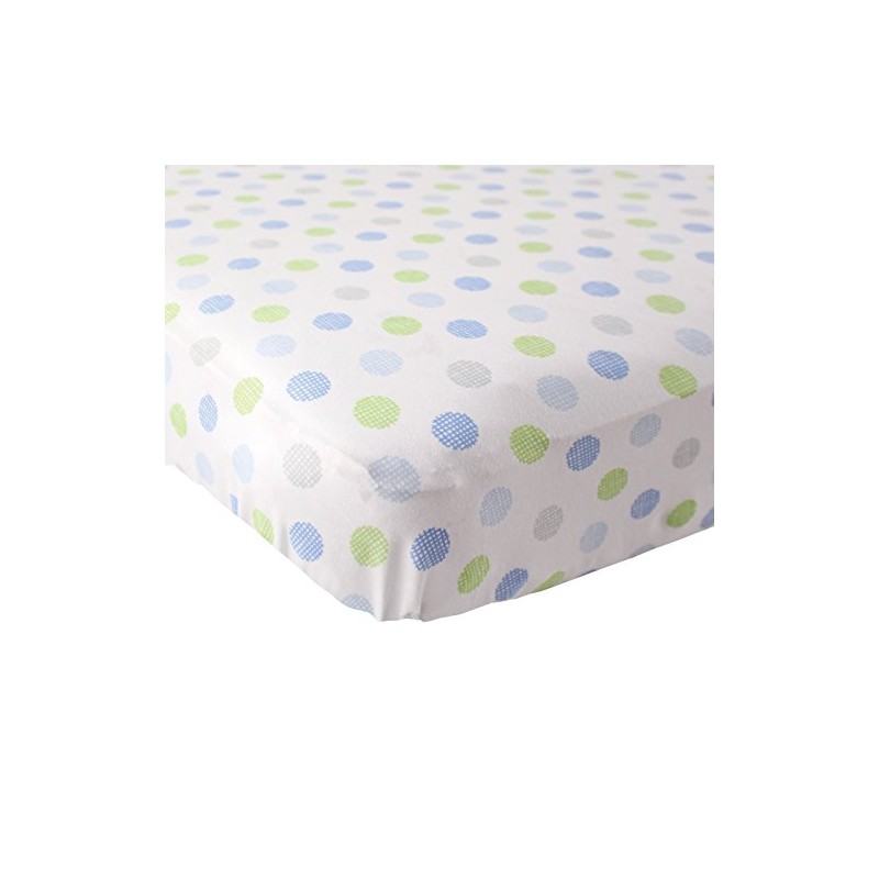 Luvable Friends Fitted Knit Cotton Crib Sheet Crosshatch Dot, Blue