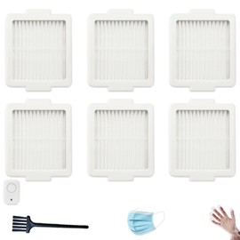 NKA Premium True HEPA Filter Replacement Compatible with Breathe Pure Plus Air Purifier, Captures 80% of 0.3 Micron Particles,1.33" x 1.49" x 0.4"， Pack of 6 with brush