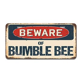 SignMission Beware of Bumble Bee Aluminum License Plate | License Plate 12" X 6" Fits Any Car, Truck, SUV, RV, or Trailer | Made in The USA