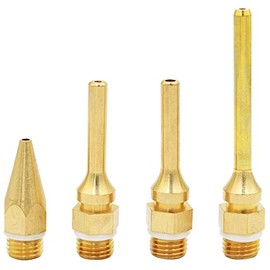 Mesee 4pcs Hot Melt Glue Gun Nozzle Set 10.8mm Thread for Power Tools, Long Short Small-bore Large Diameter Pure Copper Nozzle Tips 2.0x70mm 2.0x50mm 2.0x34mm 3.0x50mm