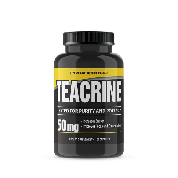 PrimaForce Teacrine Supplement, 120 Capsules - Increases Energy / Improves Focus and Concentration