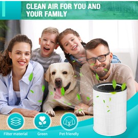 KJ510B Replacement Filter-Compatible with Kokofit KJ510B Air Purifier,3-in-1 Pre-Filter H13 True Filter and Activated Carbon Filter-2PACK