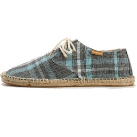 Alexis Leroy Canvas mit Karomuster Herren Espadrilles Blau 41 EU / 7 UK