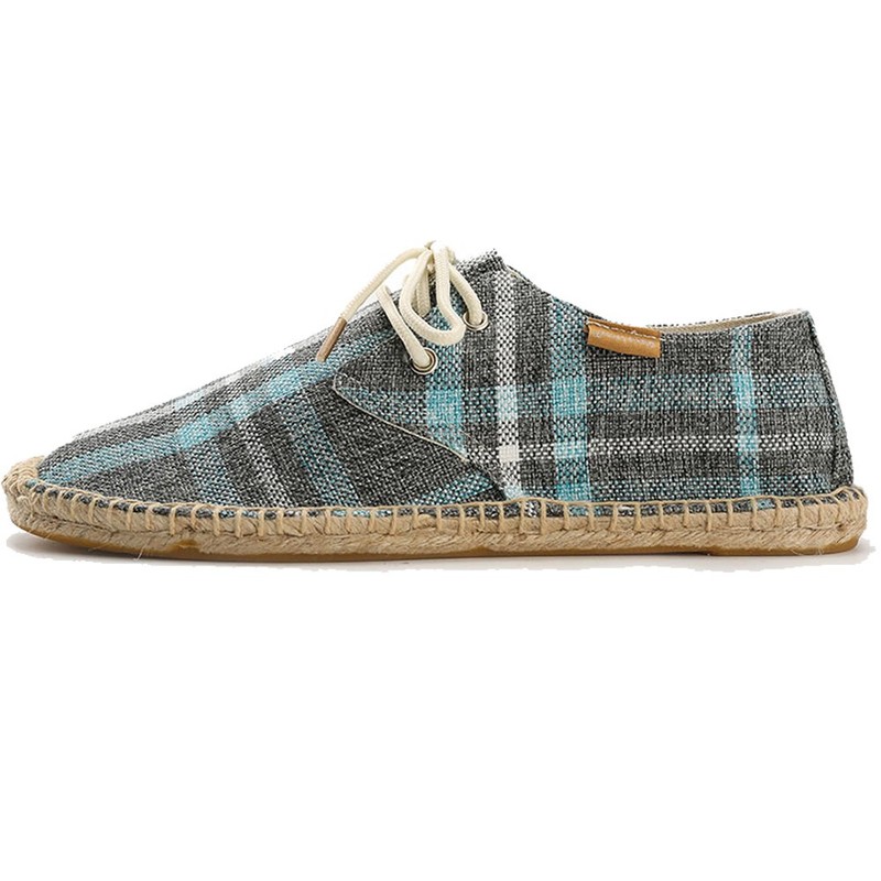 Alexis Leroy Canvas mit Karomuster Herren Espadrilles Blau 41 EU