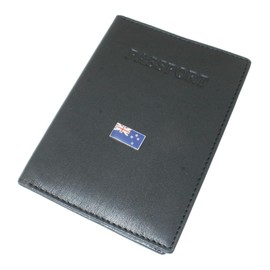 New Zealand Leather Passport Cover Black Holder RFID Safe Gift 631