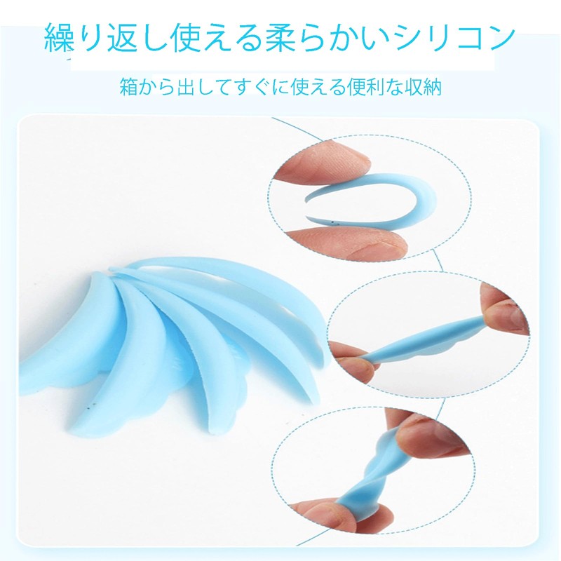 【Bookwarm】まつげパーマ ロット ， まつ毛パーマ ロッド ，セルフまつげパーマ用 シリコンロッド 5サイズフルセット - 安全・無毒・再利用可能！初心者でも簡単、個人・サロン兼用のまつ毛リフティングクッション，さまざまな色をご用意。