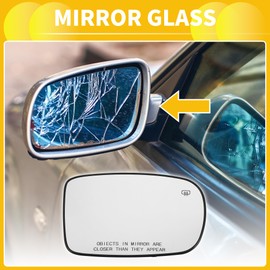 INFINAUTO for Chrysler 200 11-17 for Dodge Charger 2011-2021 Heated Mirror Glass 68101146AA W/Backing Plate Passenger Right Side Car Exterior Mirror Glass