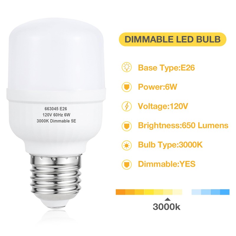 aooshine Q50 Dimmable LED Light Bulb - 3000K Warm White