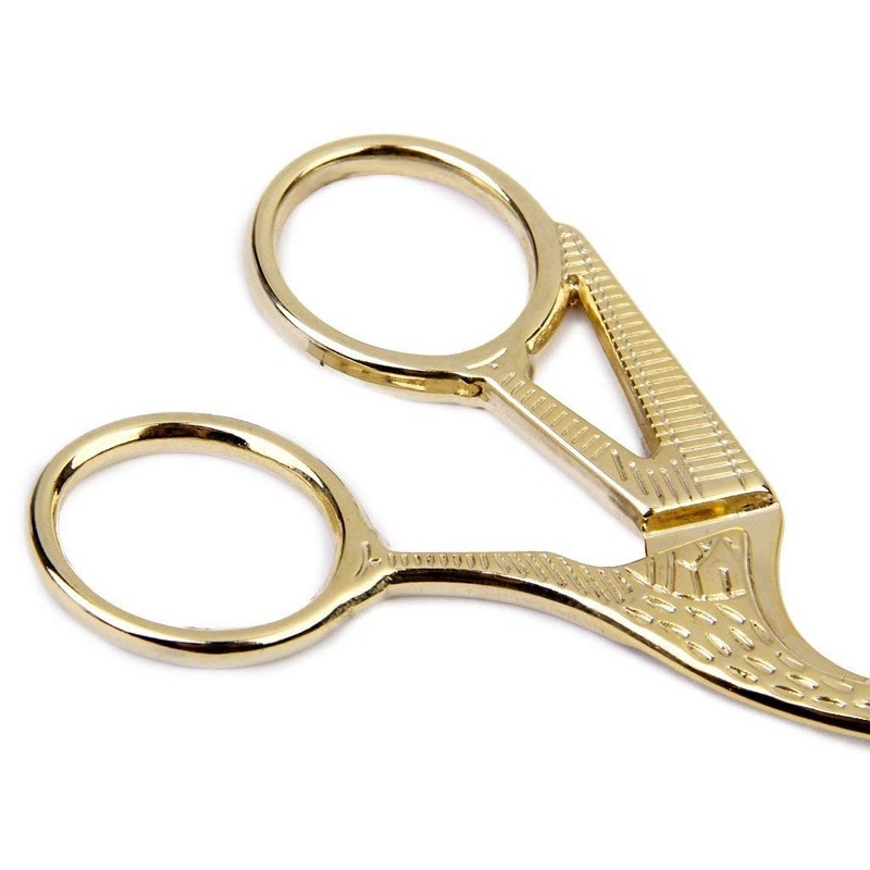 AKORD Crane Shape Sewing/Tailoring Scissors, Metal, Gold, 11.5 x 5