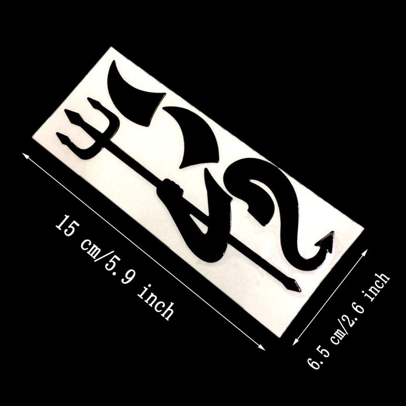 2 Set Black Devil Style Stickers Demon Decals Decoration for