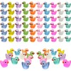 Cidinge 60 Pcs Mini Resin Ducks Luminous Tiny Ducks Miniature