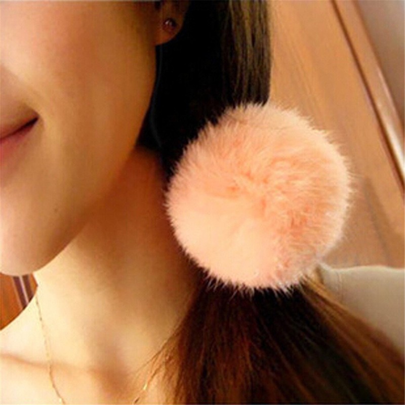2pcs Pom Pom Elastic Hair Tiles/Ties - Flurry Ball Ponytail