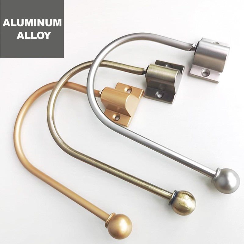Adjustable Gold Curtain Holdbacks, Foldable Tiebacks for Heavy Drapes