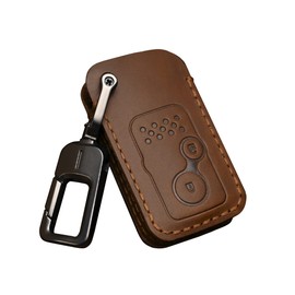 [JSSD] Smart Key Case for Cars, Replacement, Honda Key Case, Step Wagon, RK Freed, Elysion, etc., 2 Buttons, HONDA Fashionable, Exclusive Genuine Leather, Unisex, Gift, 2 Colors, FBA Shipping (Brown)