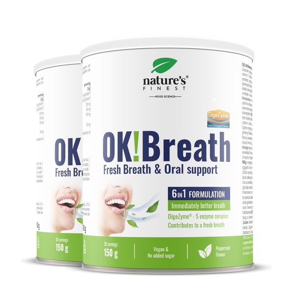 Nature's Finest by Nutrisslim OK!Breath, 6-in-1 Digestive Enzyme Complex, Natural
