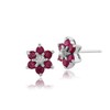 Gemondo 9ct White Gold Round Six Ruby & Diamond Floral