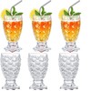 S.K.SALES Crystal Clear Pineapple Shaped Juice Glasses Set of 6,