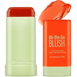 LUHI Barra de Rubor en Crema, rubor en barra, Blush Cremoso, Barra de Rubor Hidratante de Textura Cremosa, Mate de Piel Madura (1PCS, Naranja)