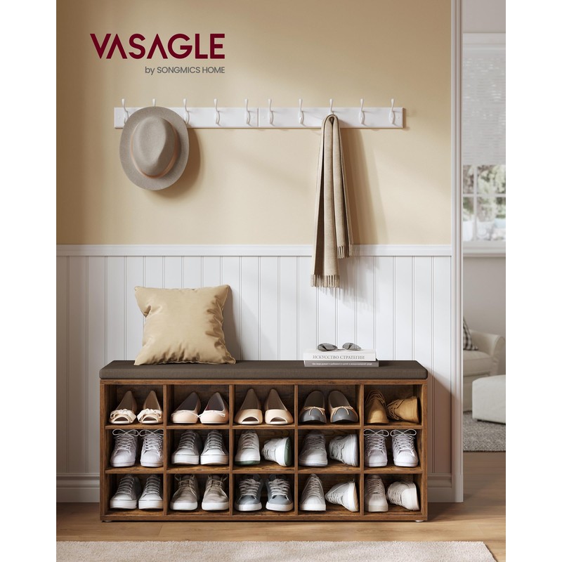 VASAGLE CUSTOS Collection - Shoe Bench, Storage Bench with Padded