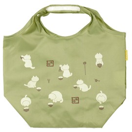 Hamamonyo Eco Tote Small Matcha Cat, Green, green
