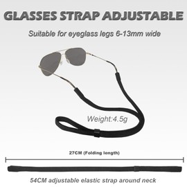 YINVA Glasses Strap, Sunglasses Strap for Men Women Kids Eyeglasses Lanyard, Cord Eye Glasses Holders around Neck with Eyewear Ear Grippers Ear Cushion Grip Accessories Retainer Holder Set(16 PCS)