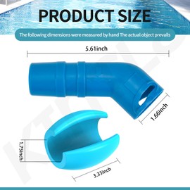 KINTLE 2 Pcs R0526800 Pool Systems Cleaner Hose Float & 1 Pcs R0532400 Twist-Lock 45-Degree Elbow Replacement Part for Z-odiac Cleaners, Fits MX8/MX6 Models, Helps Keep Pipe Upright