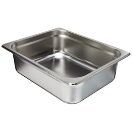 CALEDONIA, Insertos de Acero Inoxidable, Tamaño Medio, Altura 4 Pulgadas, Acero Inoxidable Grado Alimenticio, Acabado Satinado, Fácil de Limpiar, Ideal Para Baño María o Mesa Fría, INAM-4