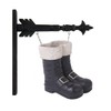 K&K Interiors 10 Inch Black & White Resin Santa Boots