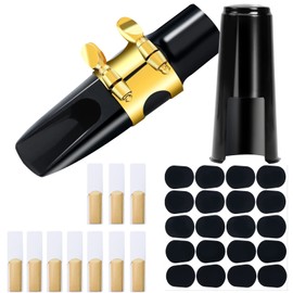 gyepin 31 Pieces Alto Saxophone Mouthpiece Kit Includes Saxophone Mouthpiece with Metal Ligature,Saxophone 2.5 Reeds Cushions and Plastic Cap